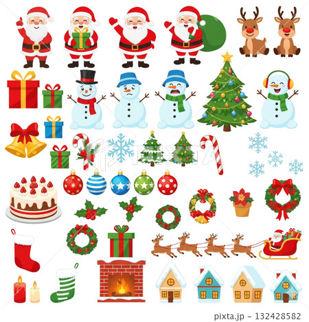 かわいいクリスマスのイラスト素材 かわいいクリスマスのイラスト素材 132428582