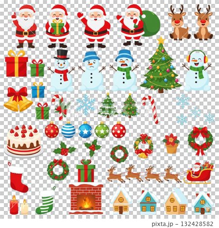 かわいいクリスマスのイラスト素材 かわいいクリスマスのイラスト素材 132428582