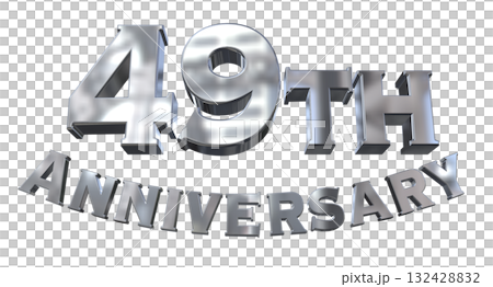 3DCG文字「49th Anniversary/49周年マークキラキラ」 132428832