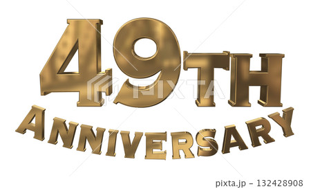 3DCG文字「49th Anniversary/49周年マークキラキラ」 132428908