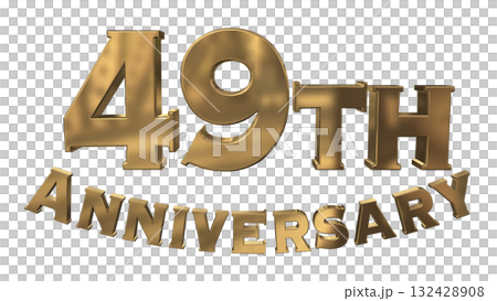 3DCG文字「49th Anniversary/49周年マークキラキラ」 132428908