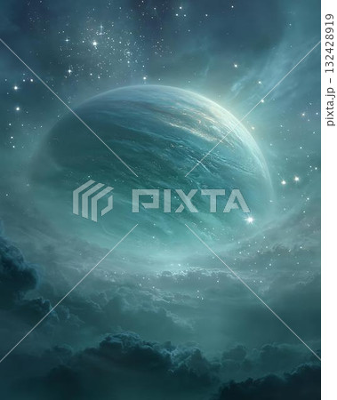 vector blurred neon glowing circles with flowing and liquid light concept, energy magic fantastic 132428919