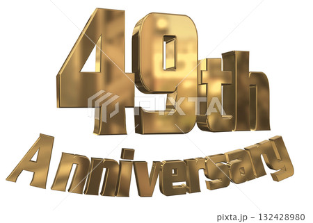 3DCG文字「49th Anniversary/49周年マークキラキラ」 132428980