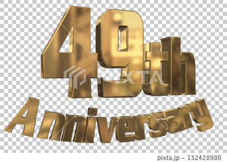 3DCG文字「49th Anniversary/49周年マークキラキラ」 132428980