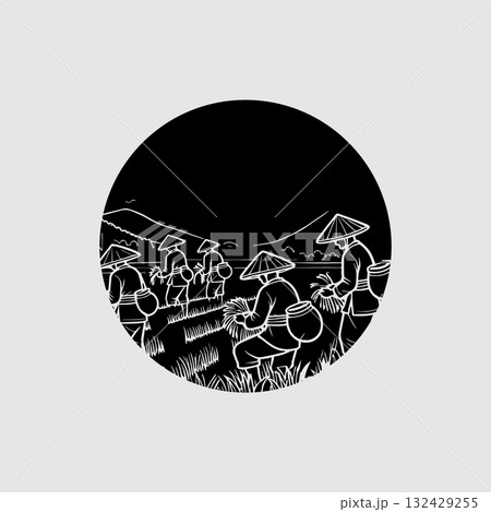 rice planting icon, vector illustrationのイラスト素材 [132429255] - PIXTA