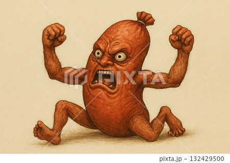 怒っているソーセージ 怒っているソーセージ 132429500