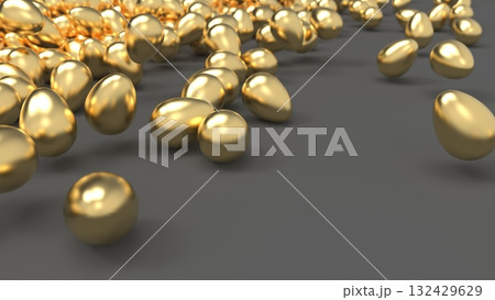 金のたまごCG 大量に転がる 人材流出イメージ パワーポイントタイトル レンダリングCG 背景 金のたまごCG 大量に転がる 人材流出イメージ パワーポイントタイトル レンダリングCG 背景 132429629