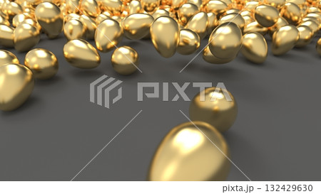 金のたまごCG 大量に転がる 人材流出イメージ パワーポイントタイトル レンダリングCG 背景 金のたまごCG 大量に転がる 人材流出イメージ パワーポイントタイトル レンダリングCG 背景 132429630