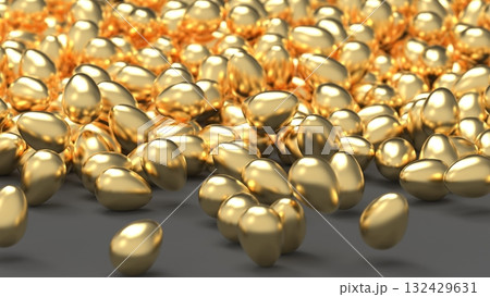 金のたまごCG 大量に転がる 人材流出イメージ パワーポイントタイトル レンダリングCG 背景 金のたまごCG 大量に転がる 人材流出イメージ パワーポイントタイトル レンダリングCG 背景 132429631