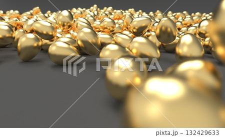 金のたまごCG 大量に転がる 人材流出イメージ パワーポイントタイトル レンダリングCG 背景 金のたまごCG 大量に転がる 人材流出イメージ パワーポイントタイトル レンダリングCG 背景 132429633