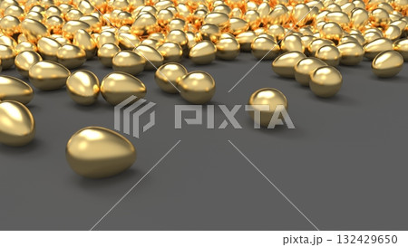 金のたまごCG 大量に転がる 人材流出イメージ パワーポイントタイトル レンダリングCG 背景 金のたまごCG 大量に転がる 人材流出イメージ パワーポイントタイトル レンダリングCG 背景 132429650