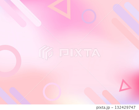 上品な幾何学模様入りパステルグラデ背景・ピンク 上品な幾何学模様入りパステルグラデ背景・ピンク 132429747