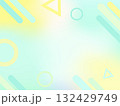 上品な幾何学模様入りパステルグラデ背景・グリーンとイエロー 132429749