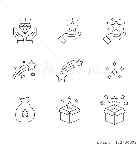 いろいろな形のプレゼントアイコンセット いろいろな形のプレゼントアイコンセット 132430088