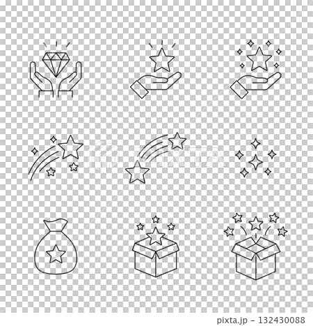 いろいろな形のプレゼントアイコンセット いろいろな形のプレゼントアイコンセット 132430088