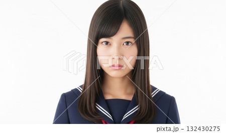 秘めたる感情、内なる怒りを表現する日本人女性のポートレート 秘めたる感情、内なる怒りを表現する日本人女性のポートレート 132430275