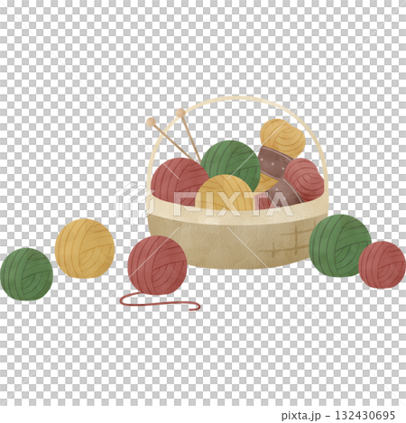 手繪水彩插圖的毛線球 手繪水彩插圖的毛線球 132430695