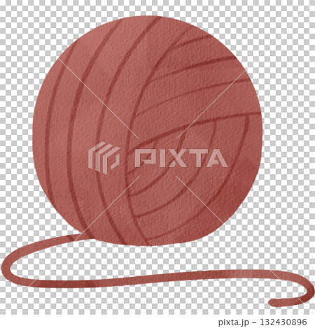 手繪水彩插圖的毛線球 132430896