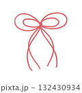 スタンプ風の和風リボンのイラスト 132430934