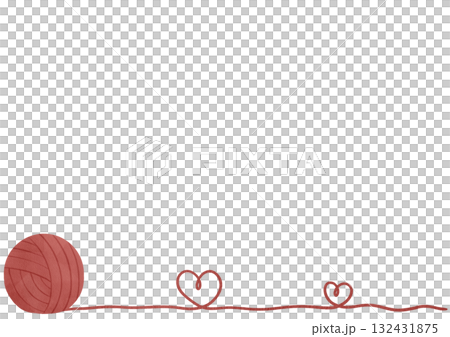 手書きの水彩毛糸のフレームイラスト 手書きの水彩毛糸のフレームイラスト 132431875