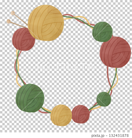 手繪水彩紗框插圖 132431878