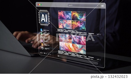 AI Image Generator Platform Interface with Colorful Art Thumbnails Muxer AI Image Generator Platform Interface with Colorful Art Thumbnails Muxer 132432023