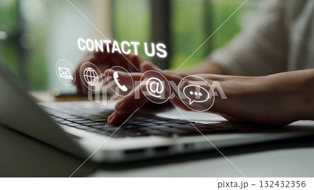 Contact Us Icons Set for Communication, Customer Support, and Help Center Muxer 132432356
