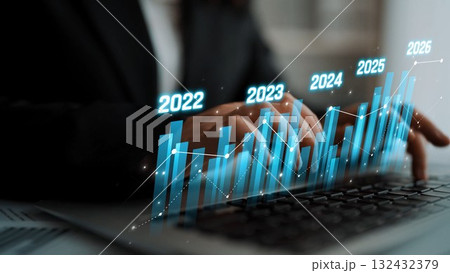 Business graph showing yearly business growth from 2022 to new year 2026 Marrow Business graph showing yearly business growth from 2022 to new year 2026 Marrow 132432379