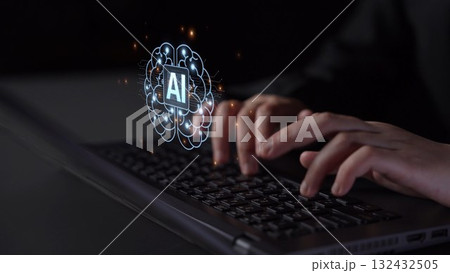 AI Brain Processing Data with Generative Artificial Intelligence Concept Muxer AI Brain Processing Data with Generative Artificial Intelligence Concept Muxer 132432505