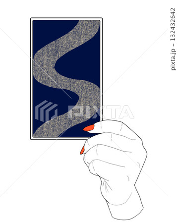 タロットカードを見せる手のイラスト 132432642