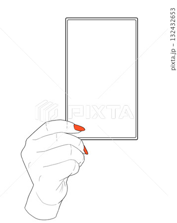 カードを見せる手のイラスト(カードの真ん中透過) カードを見せる手のイラスト(カードの真ん中透過) 132432653