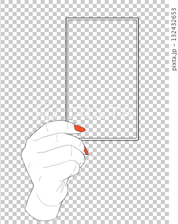 カードを見せる手のイラスト(カードの真ん中透過) カードを見せる手のイラスト(カードの真ん中透過) 132432653