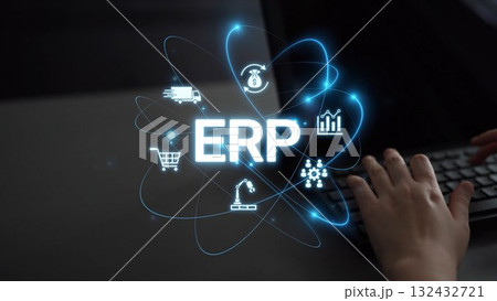 ERP System Dashboard for Enterprise Resource Planning and Business Muxer 132432721
