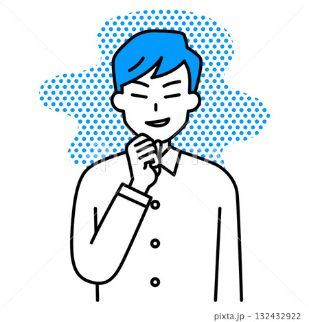 悪巧みをする若い男性 132432922