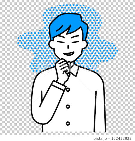 悪巧みをする若い男性 132432922