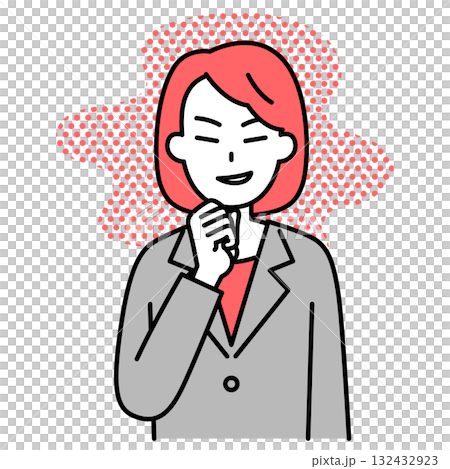 A woman in a suit scheming 132432923