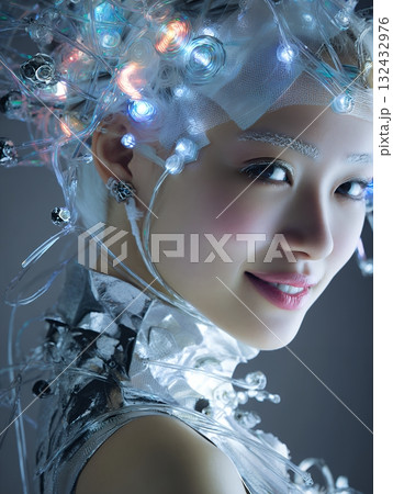 2100年をイメージした未来のトレンドヘアメイクスタイル(縦写真) 2100年をイメージした未来のトレンドヘアメイクスタイル(縦写真) 132432976