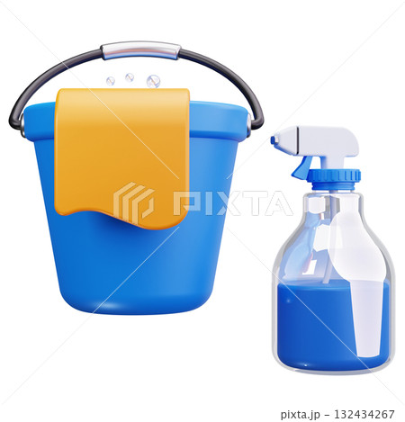 Bucket and Spray Bottle 132434267