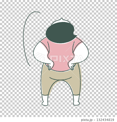 Back view of a woman leaning back Back view of a woman leaning back 132434819