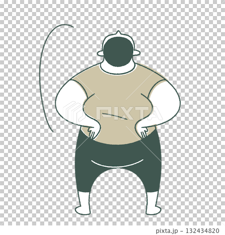 Back view of a man leaning back 132434820