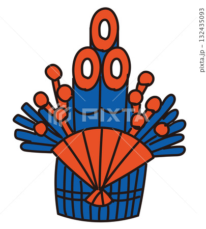 年賀状の門松のイラスト素材 132435093