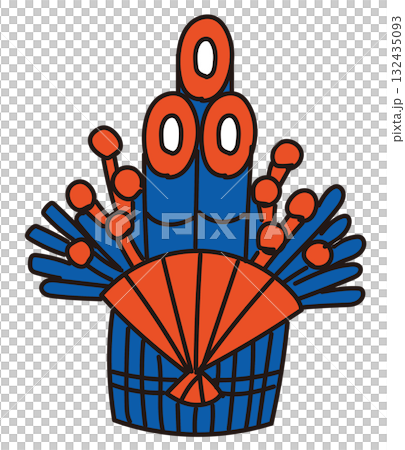 年賀状の門松のイラスト素材 132435093