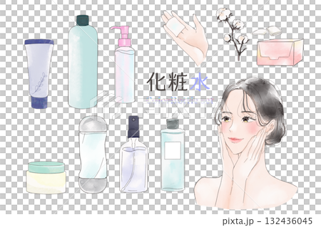 化妝品包裝瓶插畫素材集 化妝品包裝瓶插畫素材集 132436045