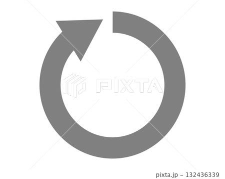 回転矢印のアイコン（繰り返しマーク） 132436339