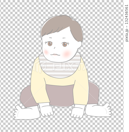 おすわりしている赤ちゃん 132436561