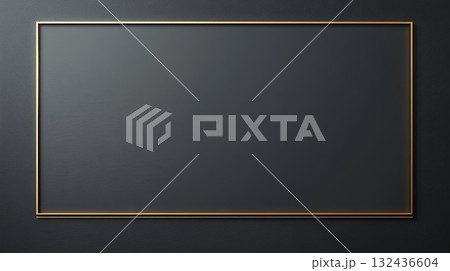 Gray background, gold outline, sleek minimalist frame . Gray background, gold outline, sleek minimalist frame . 132436604