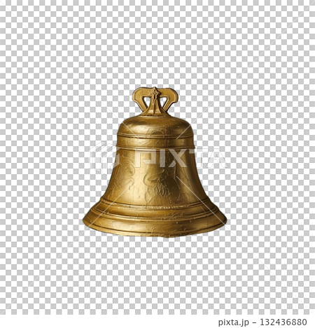 vintage brass bell isolated on white background 132436880