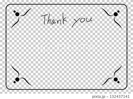Handwritten "Thank you" message card (monochrome) Handwritten "Thank you" message card (monochrome) 132437141