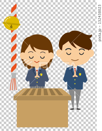 祈求成功的學生插圖（男女） 132438023