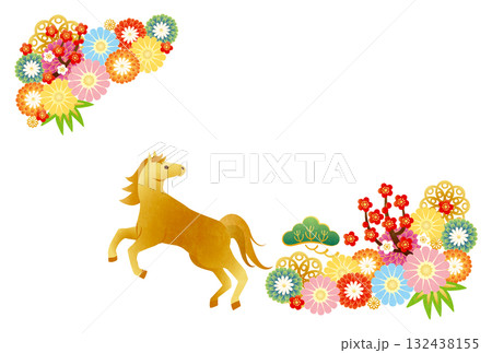 午年-年賀状テンプレ-え3 132438155